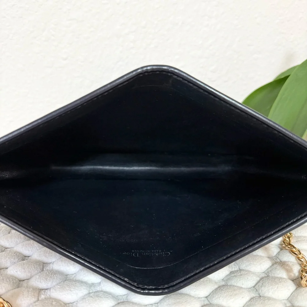 CHRISTIAN DIOR Crossbody Bag Clutch Trotter Canvas Navy Blue - Picture 9 of 12